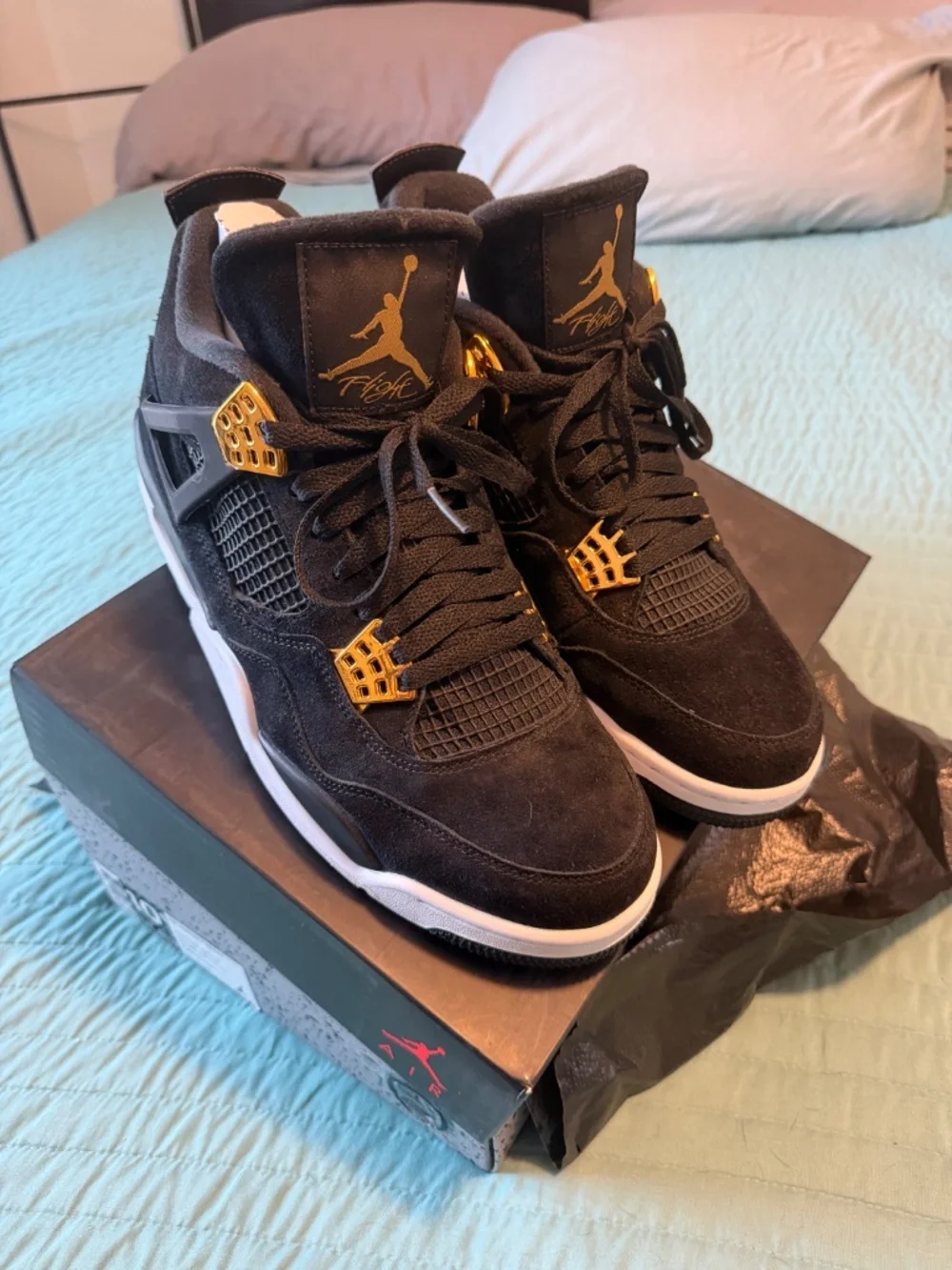Jordan 4 Retro Royalty Black Metallic Gold